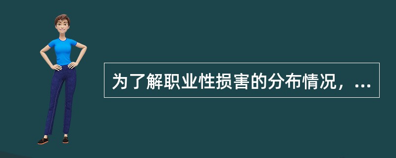 为了解职业性损害的分布情况，常采用的流行病学调查方法是（）