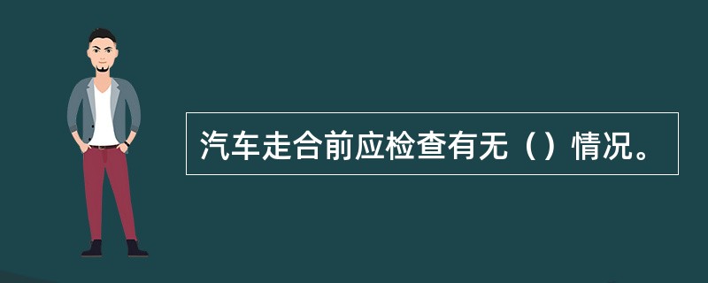 汽车走合前应检查有无（）情况。