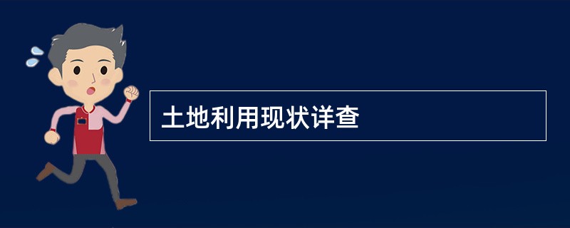 土地利用现状详查