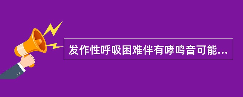 发作性呼吸困难伴有哮鸣音可能诊断为（）