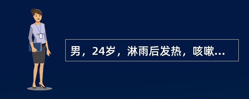 男，24岁，淋雨后发热，咳嗽，并咳铁锈色痰，可能的病因为（）.