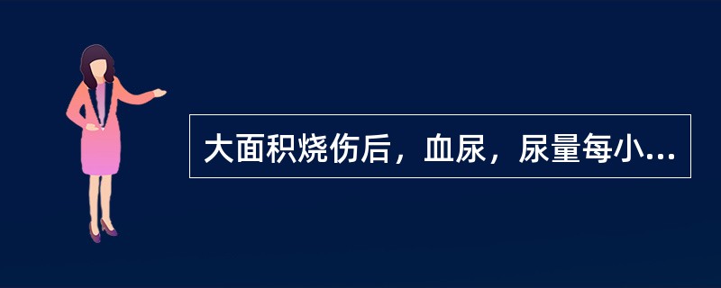 大面积烧伤后，血尿，尿量每小时10～15ml（）