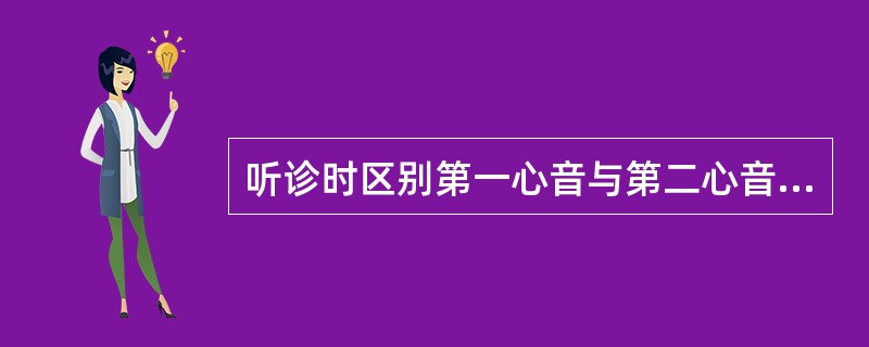 听诊时区别第一心音与第二心音很重要，下列支持前者的是（）