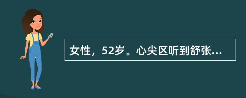 女性，52岁。心尖区听到舒张期隆隆样杂音。应考虑（）