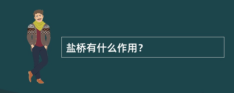 盐桥有什么作用？