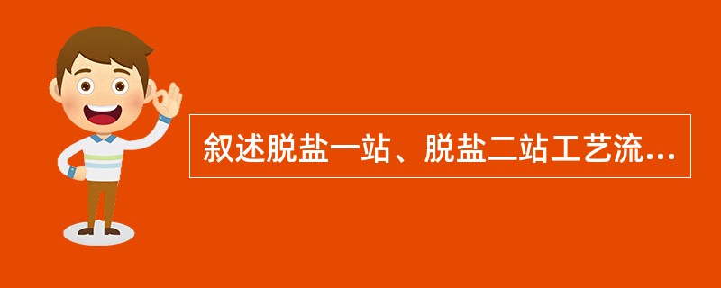 叙述脱盐一站、脱盐二站工艺流程。