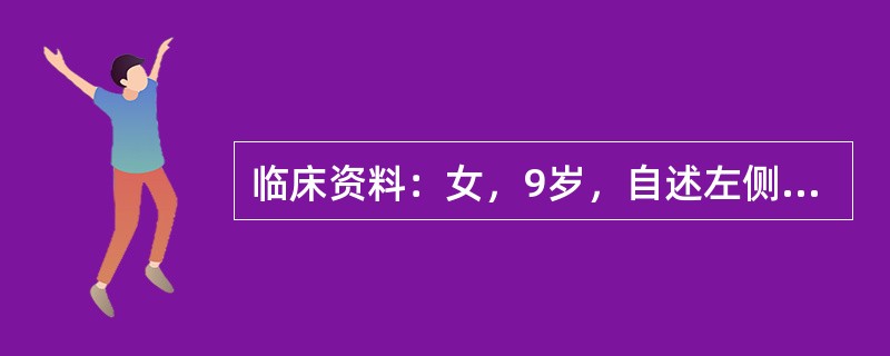 临床资料：女，9岁，自述左侧腰部疼痛2年余。超声综合描述：左肾增大，上极部集合系