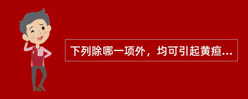 下列除哪一项外，均可引起黄疸（）
