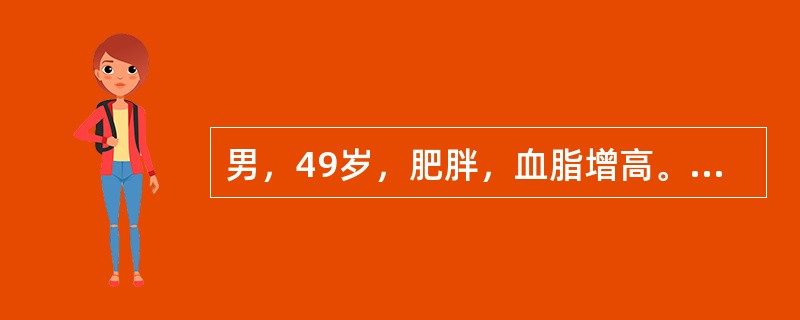 男，49岁，肥胖，血脂增高。结合超声声像图诊断为（）