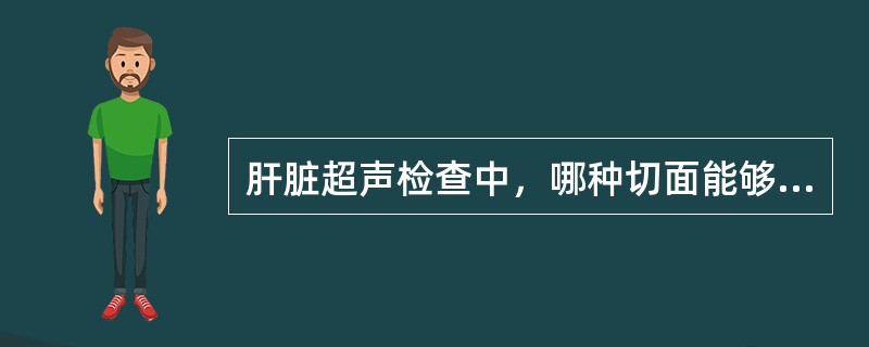 肝脏超声检查中，哪种切面能够显示如图所示声像图（）