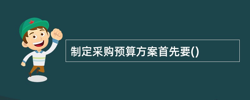 制定采购预算方案首先要()