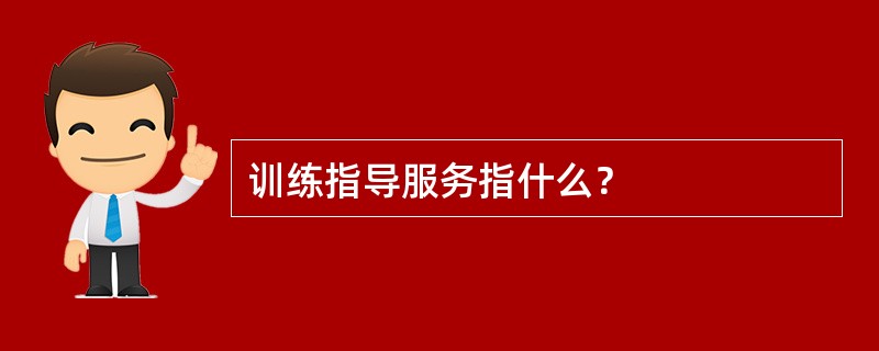 训练指导服务指什么？