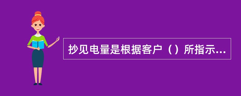 抄见电量是根据客户（）所指示的数据计算的电量。