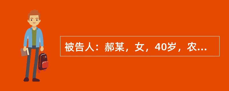 被告人：郝某，女，40岁，农民。某日，被告人郝某的儿子丁某（男，15岁，中学生）