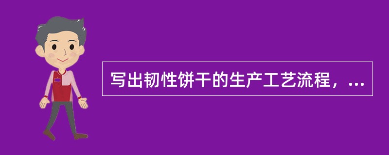 写出韧性饼干的生产工艺流程，有哪些因素影响了面团调制工艺？