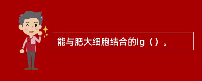 能与肥大细胞结合的Ig（）。