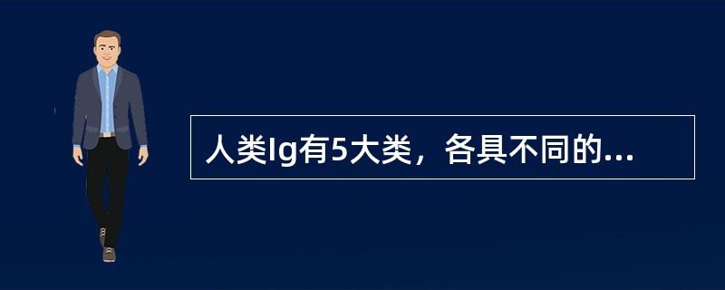 人类Ig有5大类，各具不同的免疫生物学特性。能通过人胎盘的是（）。