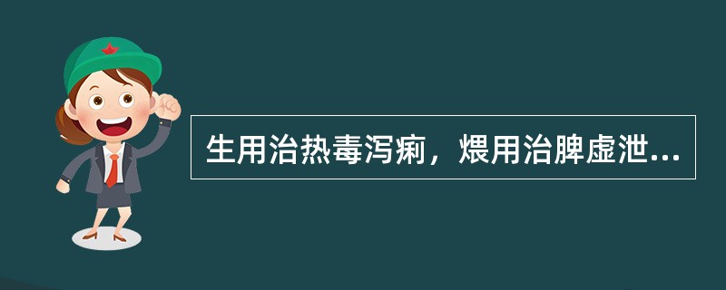 生用治热毒泻痢，煨用治脾虚泄泻的药是（）