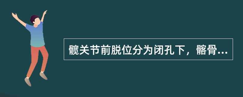 髋关节前脱位分为闭孔下，髂骨下，耻骨下脱位。()