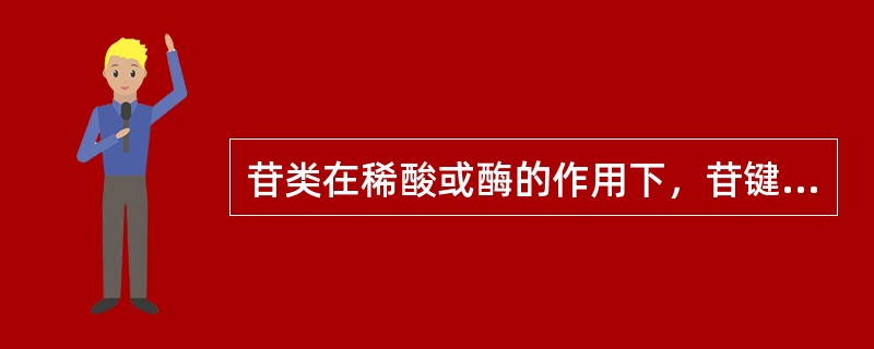 苷类在稀酸或酶的作用下，苷键可以断裂，水解成为（）和（）。