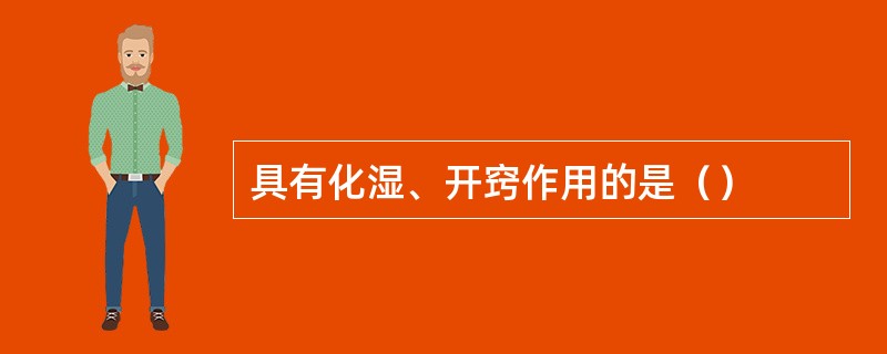 具有化湿、开窍作用的是（）