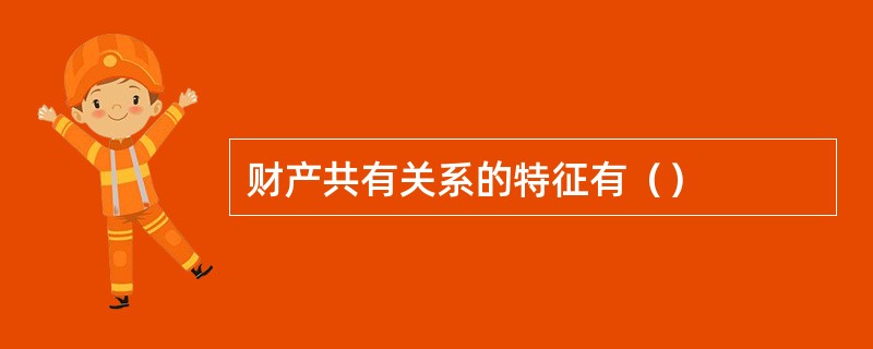 财产共有关系的特征有（）