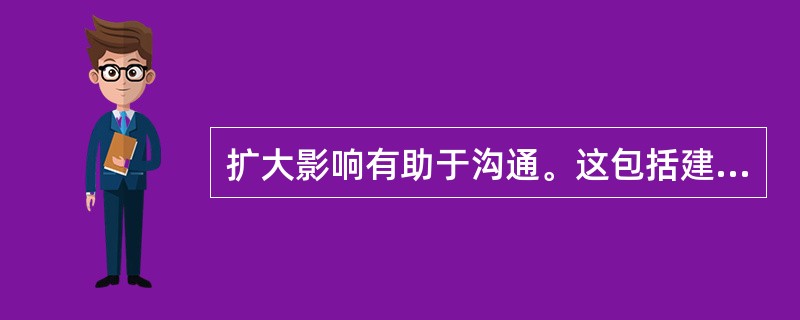 扩大影响有助于沟通。这包括建立和保持可信度。以下哪一点是对建立可信度没有帮助的行