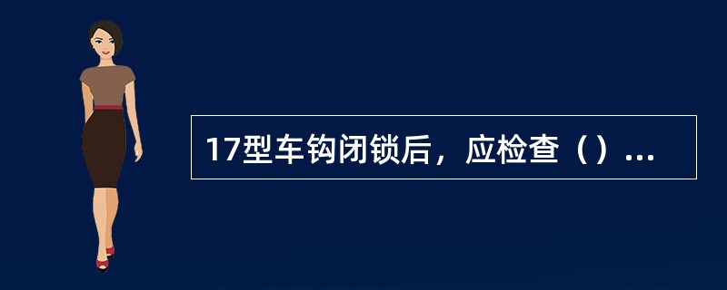 17型车钩闭锁后，应检查（），确认车钩闭锁。