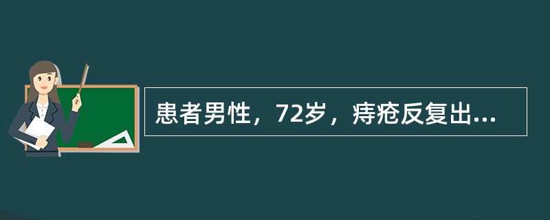 患者男性72歲痔瘡反覆出血二十年餘家人發現其常感心悸氣短頭暈耳鳴