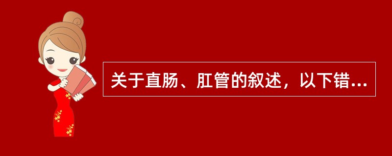 关于直肠、肛管的叙述，以下错误的是（）