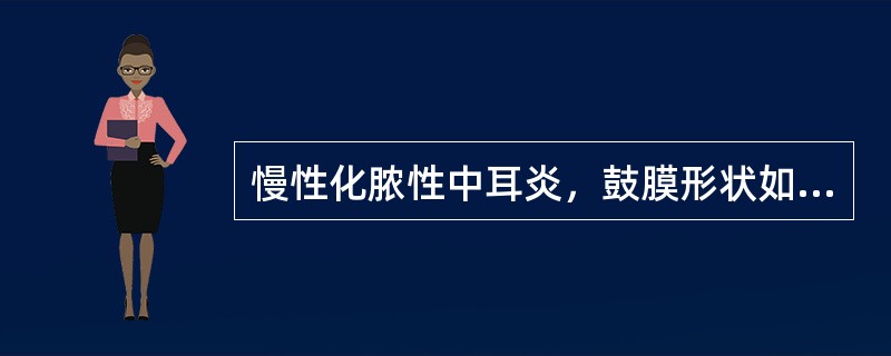 慢性化脓性中耳炎，鼓膜形状如下图，称为（）。