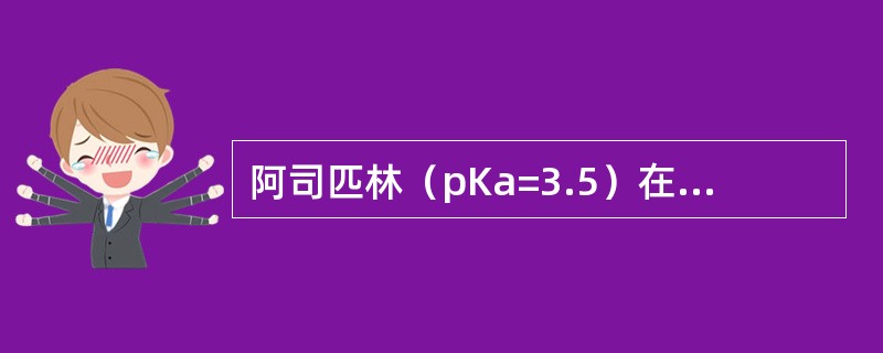 阿司匹林（pKa=3.5）在pH2.5的胃液中离子化与非离子化比率为（）