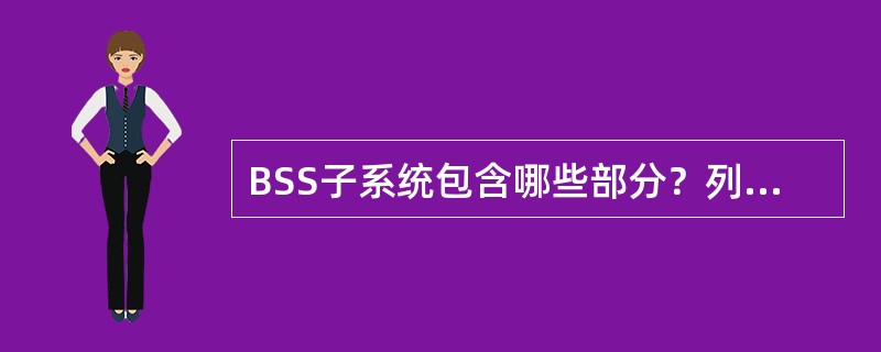 BSS子系统包含哪些部分？列举各部分的主要作用和功能。