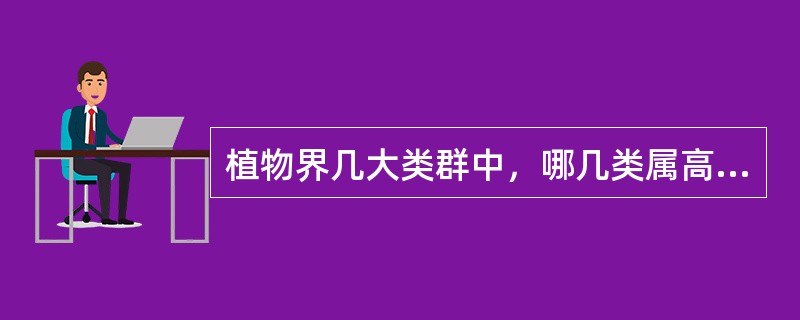 植物界几大类群中，哪几类属高等植物（）。