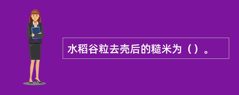 水稻谷粒去壳后的糙米为（）。