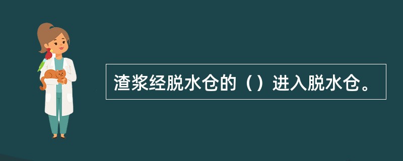 渣浆经脱水仓的（）进入脱水仓。