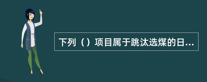 下列（）项目属于跳汰选煤的日常检查。