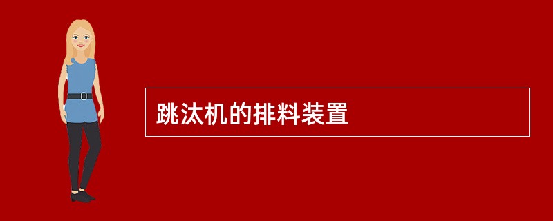 跳汰机的排料装置