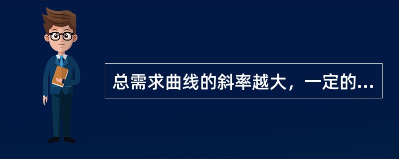 总需求曲线的斜率越大，一定的价格水平变动所引起的国民收入的变动越小。（）