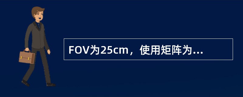FOV为25cm，使用矩阵为512×512，则所得像素大小约为（）