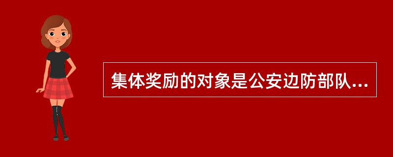 集体奖励的对象是公安边防部队各建制单位，为完成专项工作临时成立的非建制单位不实行