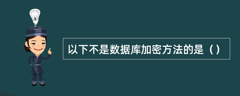 以下不是数据库加密方法的是（）