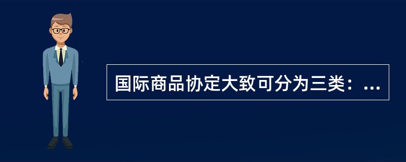 国际商品协定大致可分为三类：第一类是（）的国际商品协定；第二类是（）；第三类是（