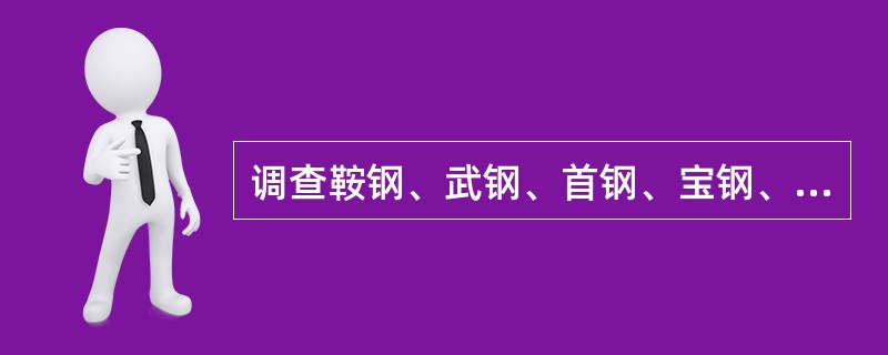 调查鞍钢、武钢、首钢、宝钢、包钢、马钢、攀钢、太钢、本钢等大型钢厂，以了解我国钢