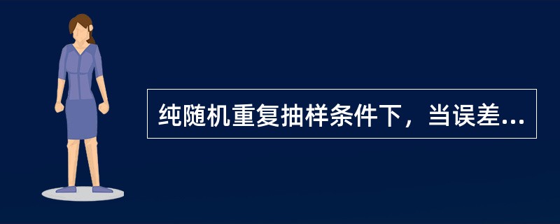 纯随机重复抽样条件下，当误差范围Δ扩大一倍，抽样单位数（）