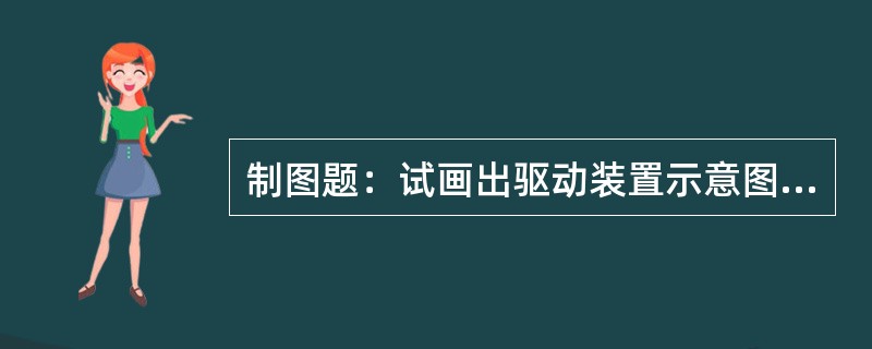 制图题：试画出驱动装置示意图，并标出名称。