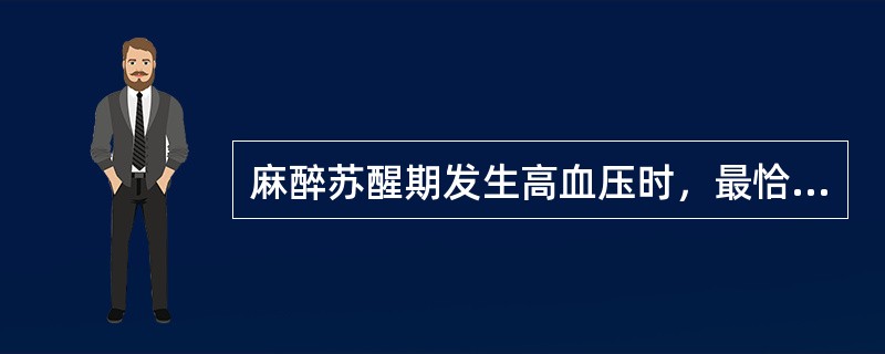 麻醉苏醒期发生高血压时，最恰当的处理措施是（）。