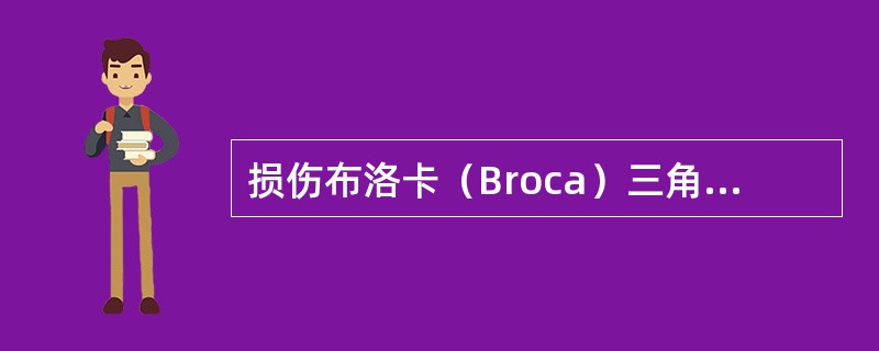 损伤布洛卡（Broca）三角区会引致（）。