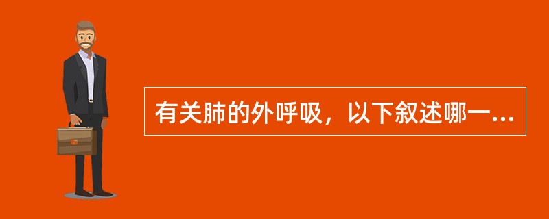 有关肺的外呼吸，以下叙述哪一项是错误的（）。