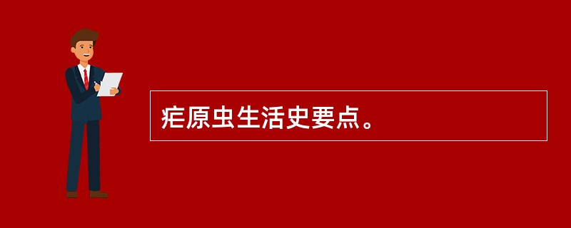 疟原虫生活史要点。